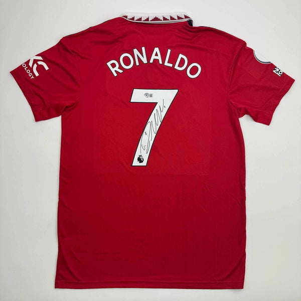 Autographed/Signed Cristiano Ronaldo Manchester United Red 22-23 Jersey BAS COA