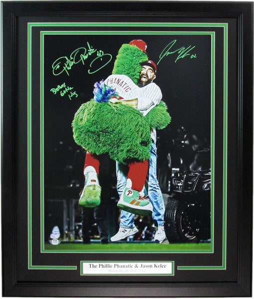 Jason Kelce/Phanatic Autographed 16x20 Photo Framed Eagles Witness PSA/JSA 87725