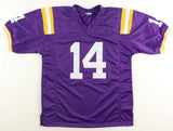 Michael Clayton Signed LSU Tigers Jersey (Beckett) Super Bowl XLVI Champion W.R.