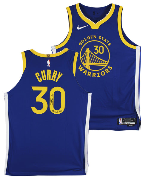 Stephen Curry "Finals MVP" Signed Blue Nike Icon Edition Authentic Jersey BAS W