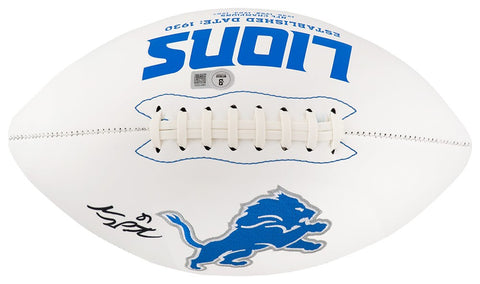 Sam LaPorta Signed Detroit Lions Rawlings White Logo Football - (BECKETT COA)