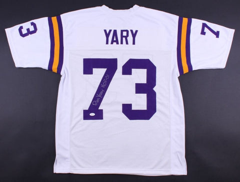 Ron Yary Signed Minnesota Vikings Jersey Inscribed "HOF 01" (JSA COA)