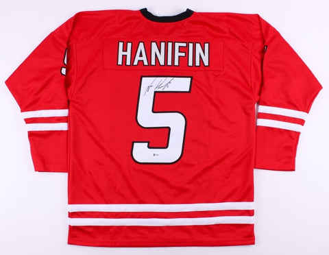 Noah Hanifin Signed Hurricanes Jersey (Beckett) 5th Overall Pick 2015 NHL Draft