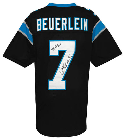 Steve Beuerlein Signed Black Custom Football Jersey w/Pro Bowl - (SCHWARTZ COA)