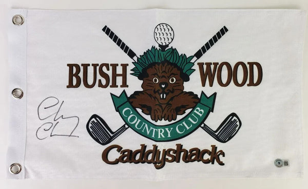 Chevy Chase (Ty Webb) Signed Bushwood C. C. Caddyshack Golf Pin Flag (Becket)