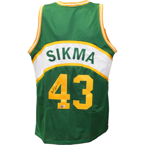 Jack Sikma Autographed/Signed Pro Style Green Jersey Beckett 43439
