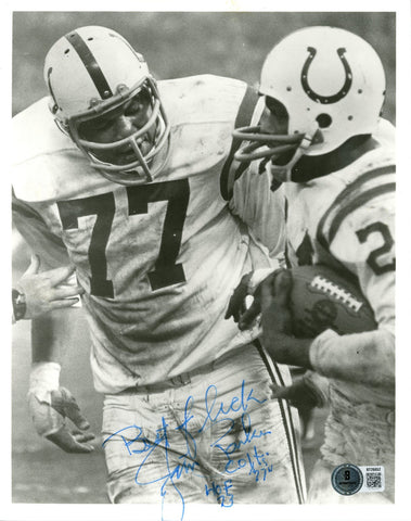Jim Parker Autographed Baltimore Colts 8x10 Photo Best of Luck Beckett 56631