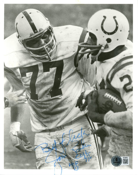 Jim Parker Autographed Baltimore Colts 8x10 Photo Best of Luck Beckett 56631