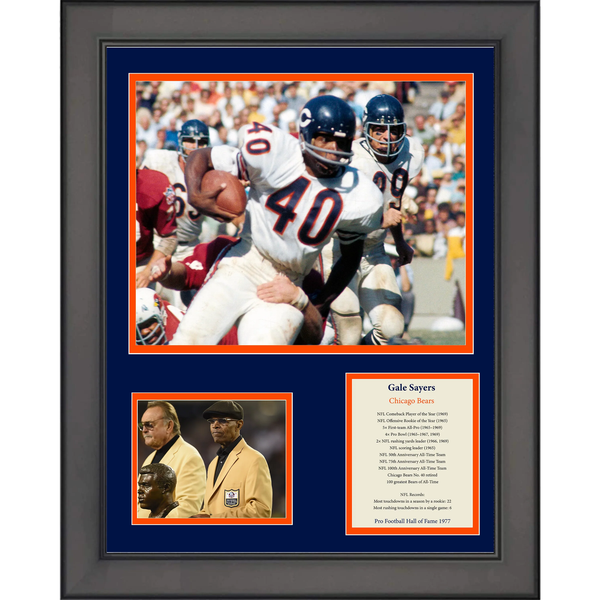 Framed Gale Sayers Hall of Fame Chicago Bears Football 12"x15" Photo Collage