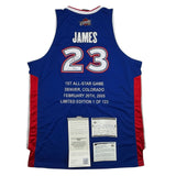 Autographed/Signed LeBron James ASG Stat LE/123 Jersey Upper Deck UDA COA