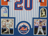 FRAMED HOWARD JOHNSON AUTOGRAPHED SIGNED N.Y. METS JERSEY BECKETT HOLO