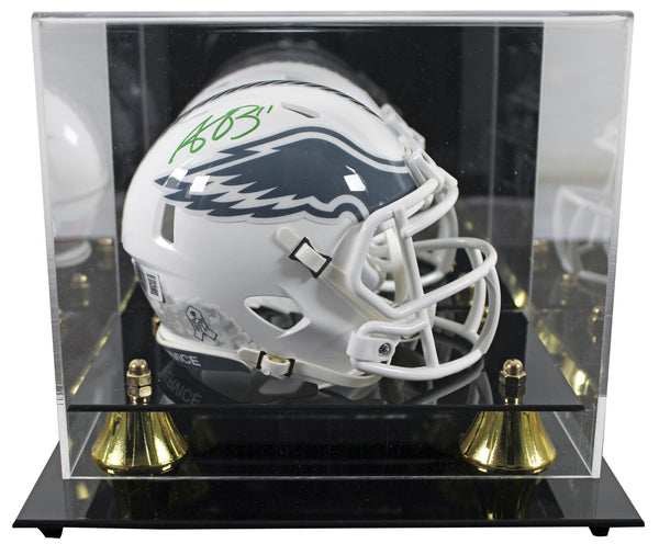 Eagles A.J. Brown Signed STS III Speed Mini Helmet W/ Case BAS Witnessed