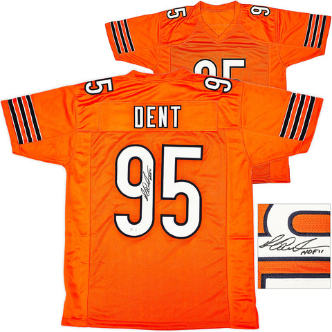BEARS RICHARD DENT AUTOGRAPHED ORANGE JERSEY "HOF 11" BECKETT WITNESS 221053
