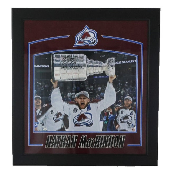 Nathan MacKinnon Autographed/Inscribed "2022 SC Champs" DLX 16x20 Fanatics COA