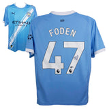Phil Foden Signed Manchester City Soccer Jersey #47 with Beckett COA