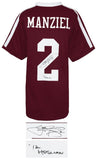 Johnny Manziel Signed Maroon Custom Football Jersey w/12 Heisman -(SCHWARTZ COA)