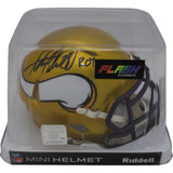 Adrian Peterson Autographed Minnesota Vikings Mini Helmet ROY Beckett WIT 46637