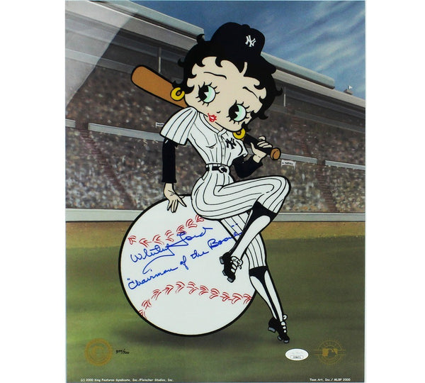 Whitey Ford Signed New York Yankees Unframed 16x20 Betty Boop Photo LE 377/500