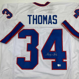Autographed/Signed THURMAN THOMAS Buffalo White Jersey JSA COA Auto