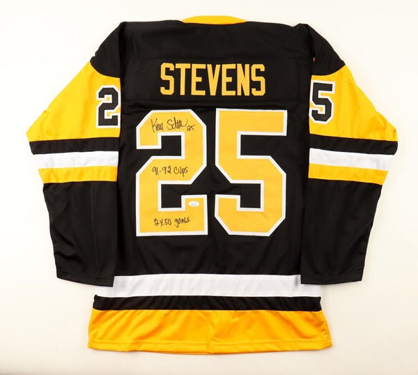 Kevin Stevens Signed Pittsburgh Penguins Jersey 91-92 Cups & 2x50 Goals /JSA COA