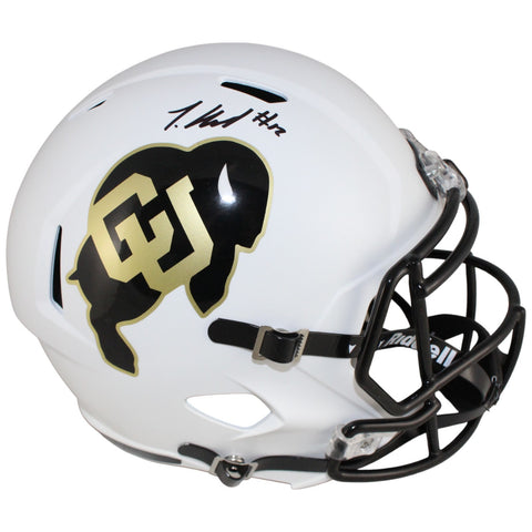 Travis Hunter Autographed Colorado Buffaloes F/S White Helmet Beckett W 53368