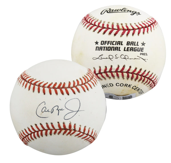 Orioles Cal Ripken Jr. Authentic Signed Gene Budig ONL Baseball BAS #BU64242