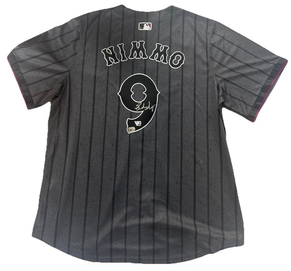 Brandon Nimmo Signed Authentic Nike Mets City Connect Jersey Auto MLB Fanatics
