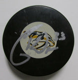 Colin Wilson Nashville Predators Autographed/Signed Predators Logo Puck 144371