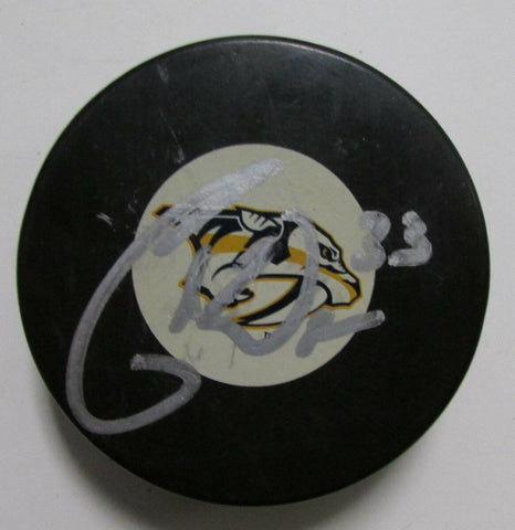 Colin Wilson Nashville Predators Autographed/Signed Predators Logo Puck 144371