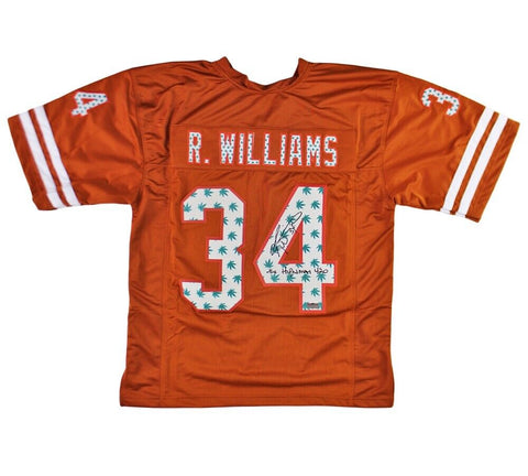 Ricky Williams Signed Texas Custom Orange with Leaves Jersey with "Highsman 4:20