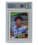 Eric Dickerson Signed 1984 Topps #280 Auto 10 Trading Card HOF Beckett 40351