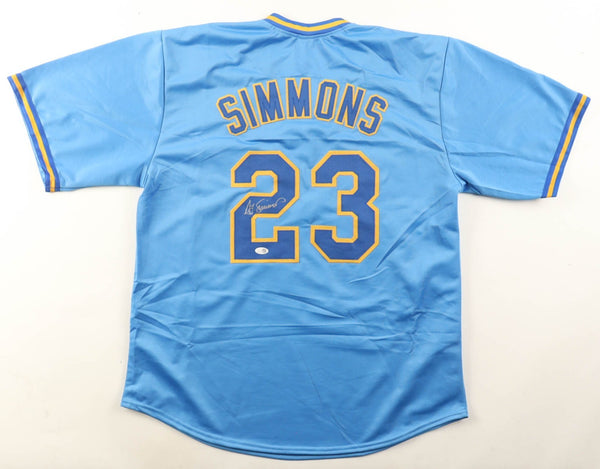 Ted Simmons Signed Milwaukee Brewers Jersey (JSA) 2020 Hall of Fame / Catcher
