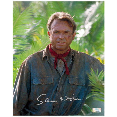 Sam Neill Autographed 1993 Jurassic Park Alan Grant 8x10 Scene Photo