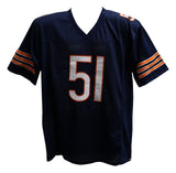 Dick Butkus Autographed/Signed Pro Style Blue Jersey HOF Beckett 26501