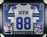 Michael Irvin Autographed Pro Style XL White Framed Jersey 35x43 Beckett 57298