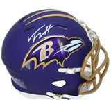 Trey Hendrickson Autographed Baltimore Ravens Alt Purple Rising Mini Helmet JSA
