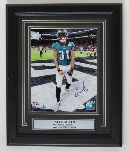 Jalen Mills Eagles Superbowl LII Champion Signed 8x10 Photo Framed JSA 135196