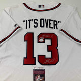 Autographed/Signed Ronald Acuna Jr. It's Over Majestic Braves Jersey JSA COA
