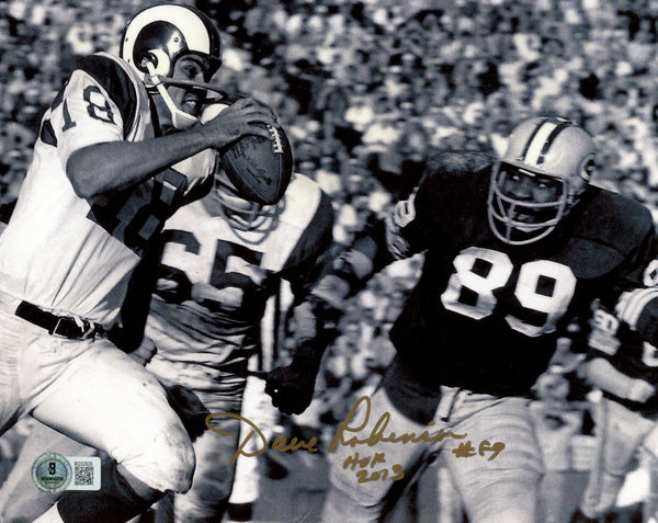 Dave Robinson Autographed/Signed Green Bay Packers 8x10 Photo HOF Beckett 57443