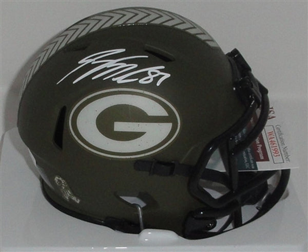 Packers JORDY NELSON Signed Riddell 2022 SALUTE Speed Mini Helmet AUTO - JSA