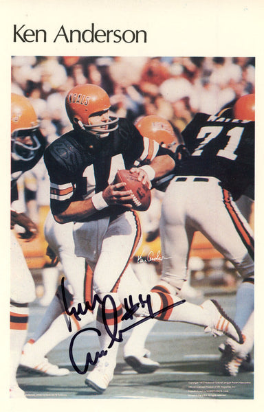 Ken Anderson Autographed Cincinnati Bengals Mini Poster Beckett 46141