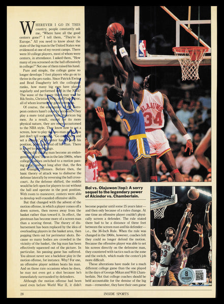 Hakeen Olajuwon Autographed 8x11 Magazine Page Photo Rockets Beckett QR #BS36787