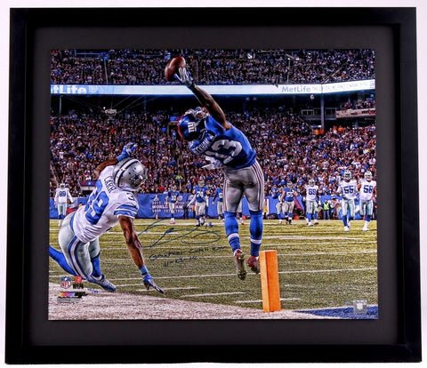 ODELL BECKHAM JR. Signed / Inscribed Metallic Framed  20x24 Photo STEINER LE 50
