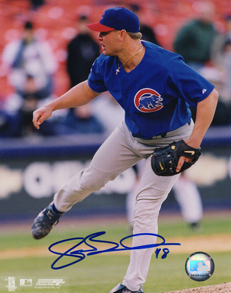 Joe Borowski Signed Chicago Cubs Pitching Action 8x10 Photo - (SCHWARTZ COA)