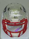 Patriots Hall of Famer CURTIS MARTIN Signed Riddell CHROME Mini Helmet AUTO PSA