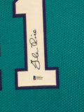 FRAMED CHARLOTTE HORNETS GLEN RICE SIGNED JERSEY BECKETT COA