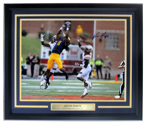 Kevin White West Virginia Mountaineers Signed 16x20 Photo Framed JSA 211141