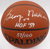 George Mikan Autographed Basketball Minneapolis Lakers HOF 59 Beckett QR BP55349