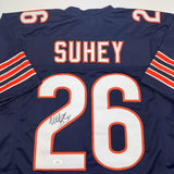 Autographed/Signed Matt Suhey Chicago Blue Football Jersey JSA COA