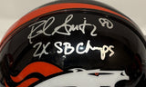 Rod Smith Autographed Broncos Mini Helmet Inscribed "2X SB Champs" JSA COA